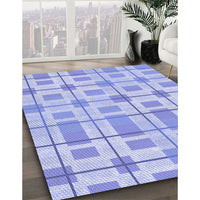 Patterned Light Slate Blue Rug, pat1144blu