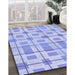 Machine Washable Transitional Light Slate Blue Rug in a Family Room, wshpat1144blu