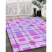 Patterned Purple Rug in Family Room, pat1144pur