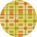 Square Patterned Bold Yellow Rug, pat1144yw