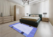 Patterned Blue Rug in a Bedroom, pat1145blu