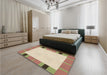 Patterned Khaki Gold Rug in a Bedroom, pat1145brn