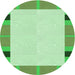 Square Patterned Green Rug, pat1145grn