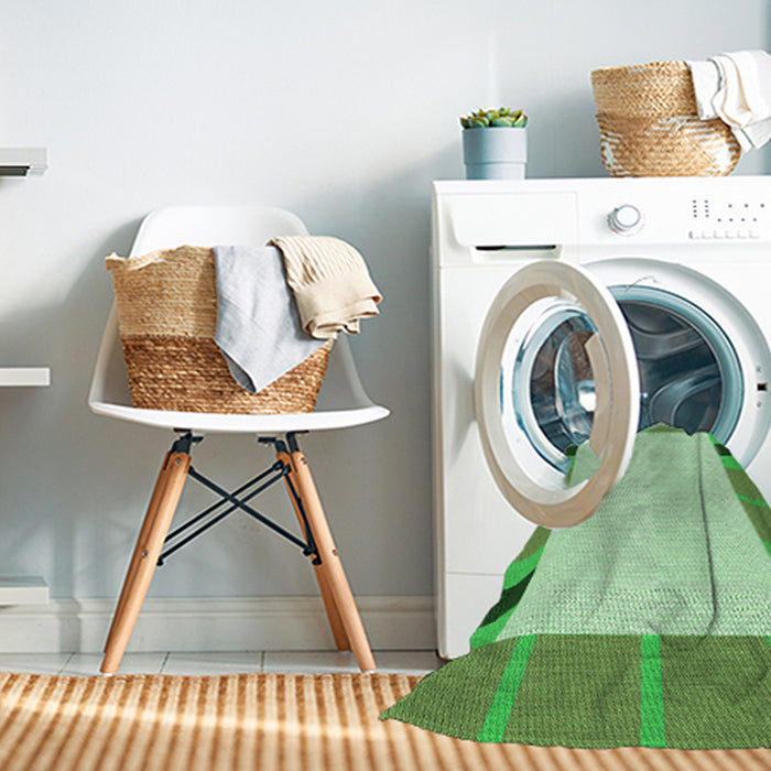 Machine Washable Transitional Green Rug in a Washing Machine, wshpat1145grn