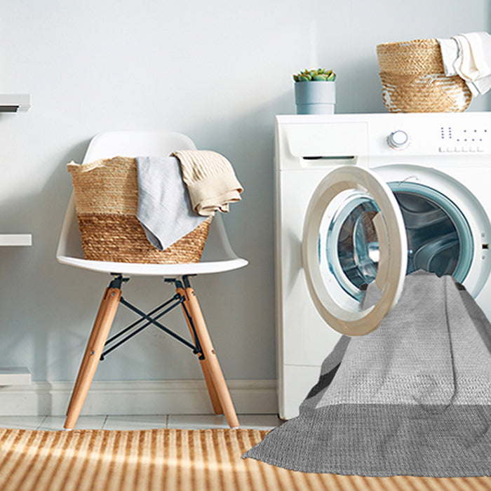 Machine Washable Transitional Gunmetal Gray Rug in a Washing Machine, wshpat1145gry