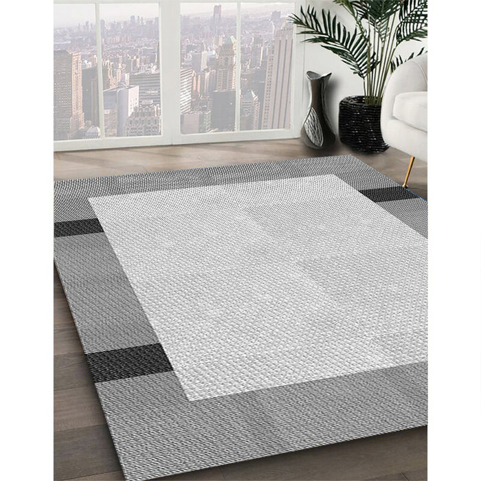 Patterned Gunmetal Gray Rug in Family Room, pat1145gry