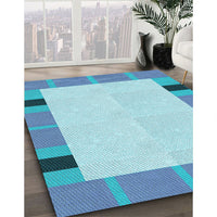 Patterned Blue Rug, pat1145lblu