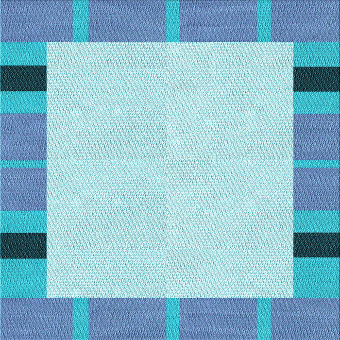 Round Patterned Blue Rug, pat1145lblu