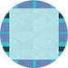 Square Patterned Blue Rug, pat1145lblu