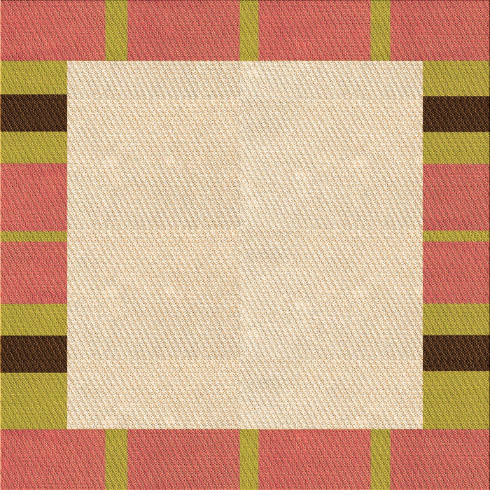 Round Patterned Khaki Gold Rug, pat1145org