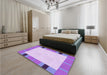 Patterned Pale Lilac Purple Rug in a Bedroom, pat1145pur