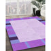 Patterned Pale Lilac Purple Rug in Family Room, pat1145pur