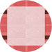 Square Patterned Deep Rose Pink Rug, pat1145rd