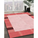 Machine Washable Transitional Deep Rose Pink Rug in a Family Room, wshpat1145rd