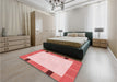 Patterned Deep Rose Pink Rug in a Bedroom, pat1145rd