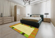 Patterned Sedona Brown Rug in a Bedroom, pat1145yw