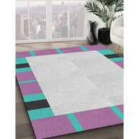 Patterned Pale Blue Novelty Rug, pat1145