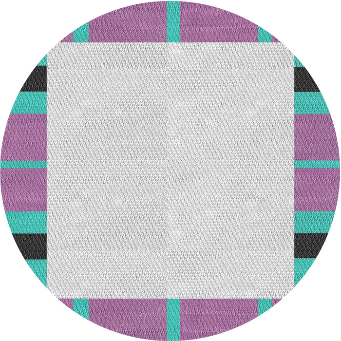 Sideview of Patterned Pale Blue Novelty Rug, pat1145