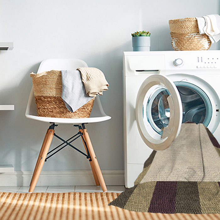 Machine Washable Transitional Golden Blonde Gold Rug in a Washing Machine, wshpat1146brn