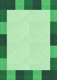 Machine Washable Transitional Light Green Rug, wshpat1146grn