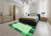 Patterned Light Green Rug in a Bedroom, pat1146grn