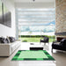 Square Patterned Light Green Rug in a Living Room, pat1146grn