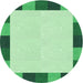 Square Patterned Light Green Rug, pat1146grn