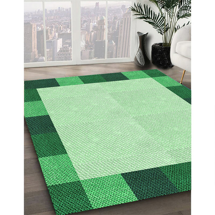 Machine Washable Transitional Light Green Rug in a Family Room, wshpat1146grn
