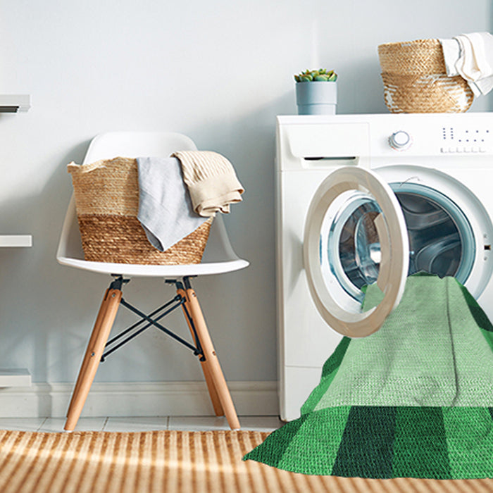 Machine Washable Transitional Light Green Rug in a Washing Machine, wshpat1146grn