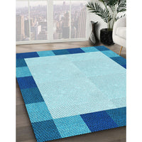 Patterned Blue Rug, pat1146lblu