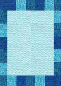 Machine Washable Transitional Blue Rug, wshpat1146lblu