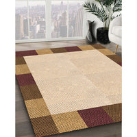 Patterned Deep Peach Orange Rug, pat1146org