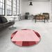 Round Patterned Red Rug in a Office, pat1146rd