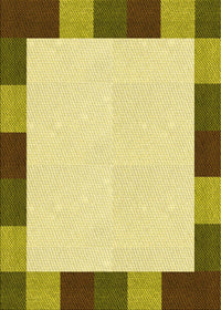 Machine Washable Transitional Dark Yellow Green Rug, wshpat1146yw