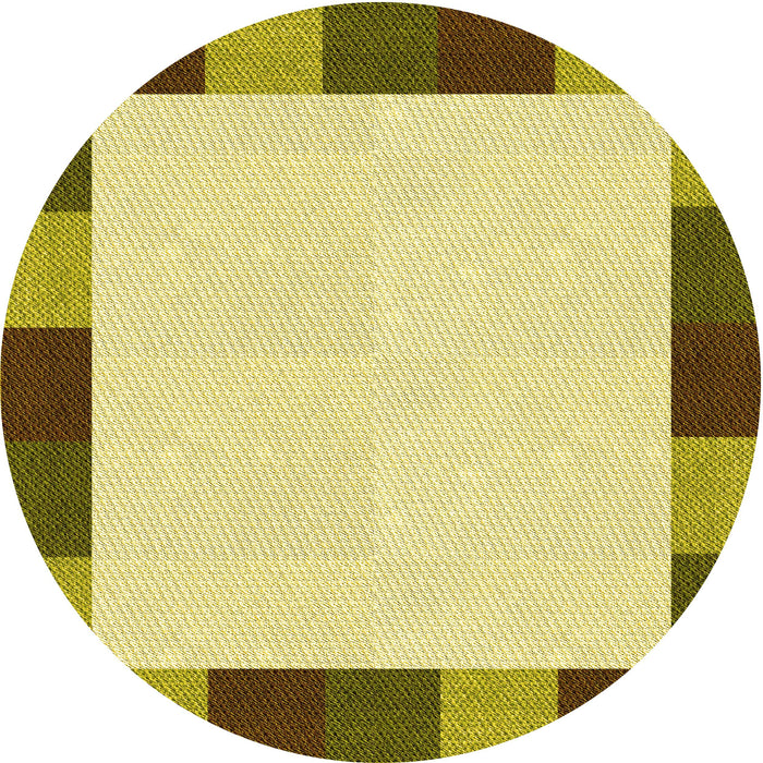 Square Machine Washable Transitional Dark Yellow Green Rug in a Living Room, wshpat1146yw
