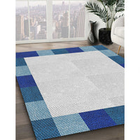 Patterned Pale Blue Novelty Rug, pat1146