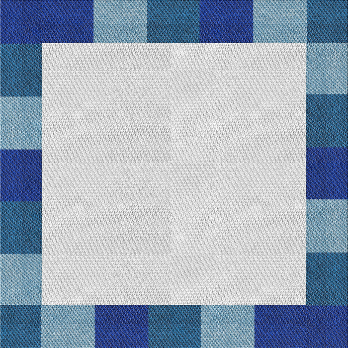 Square Patterned Pale Blue Novelty Rug, pat1146