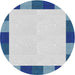 Square Machine Washable Transitional Pale Blue Lily Blue Rug, wshpat1146