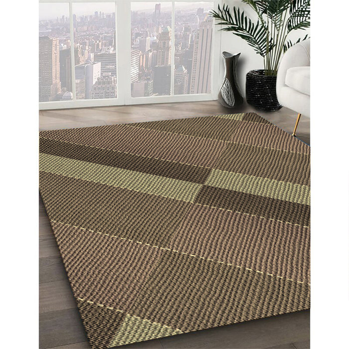 Patterned Copper Brown Rug in Family Room, pat1147brn
