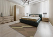 Patterned Copper Brown Rug in a Bedroom, pat1147brn