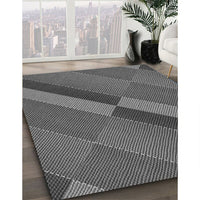 Patterned Gunmetal Gray Rug, pat1147gry