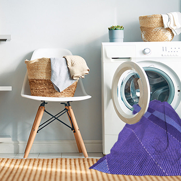 Machine Washable Transitional Medium Slate Blue Rug in a Washing Machine, wshpat1147pur
