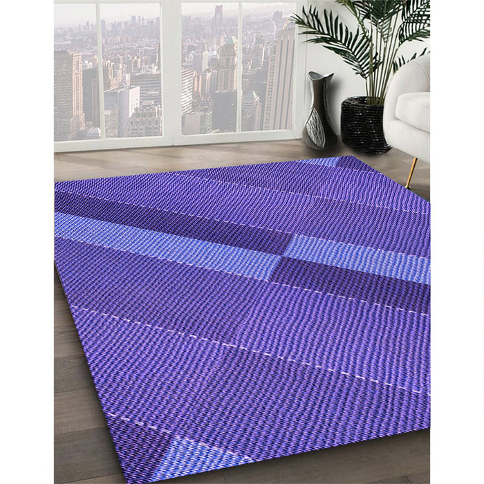 Machine Washable Transitional Medium Slate Blue Rug in a Family Room, wshpat1147pur
