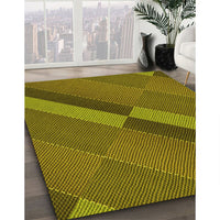 Patterned Dark Bronze Brown Rug, pat1147yw