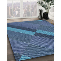 Patterned Blue Novelty Rug, pat1147