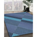 Patterned Blue Novelty Rug in Family Room, pat1147