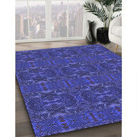 Patterned Cobalt Blue Rug, pat1148blu