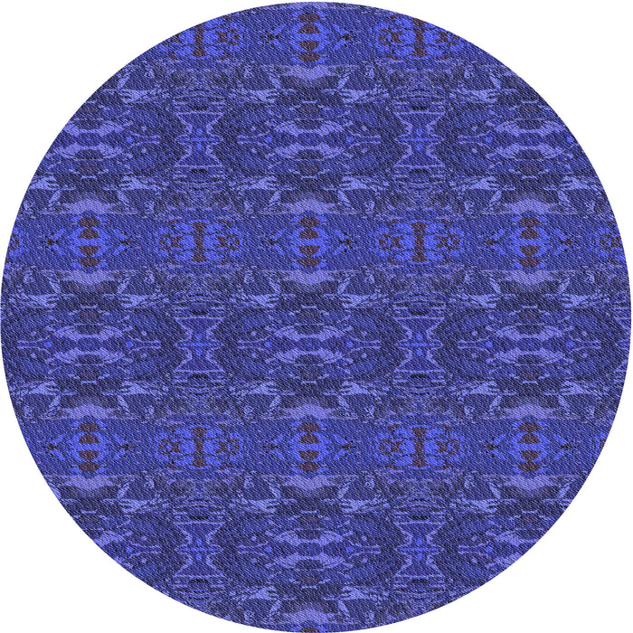 Square Patterned Cobalt Blue Rug, pat1148blu