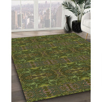 Patterned Milk Chocolate Brown Rug, pat1148grn