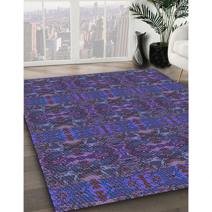Machine Washable Transitional Purple Rug in a Family Room, wshpat1148lblu